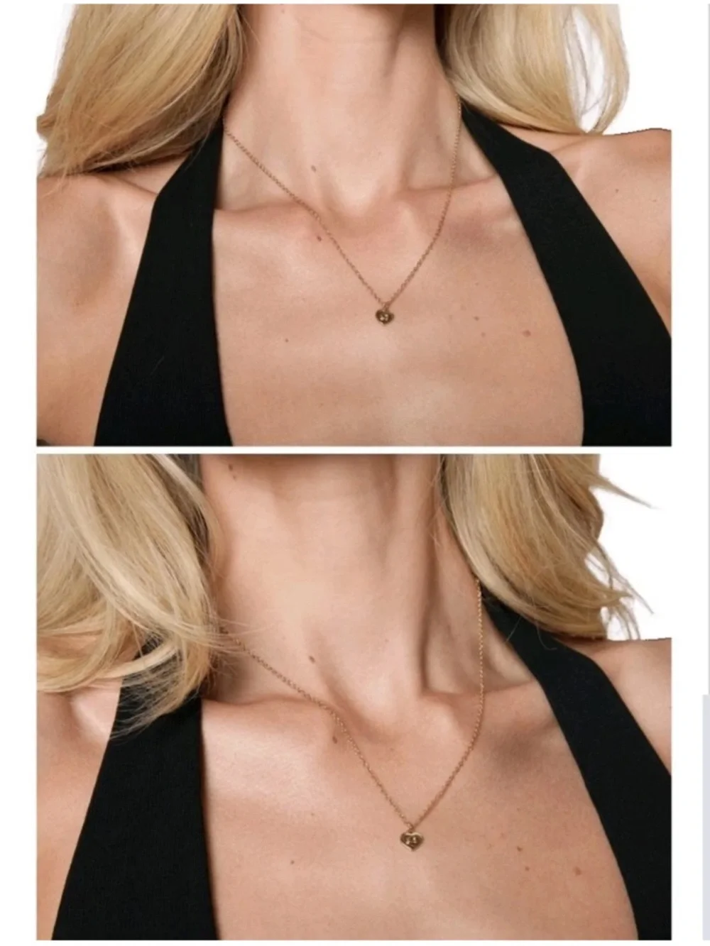 🟠NWT COACH Necklace with Heart Shaped Pendant - Gold (16”+ 2” extender) +Dustbag